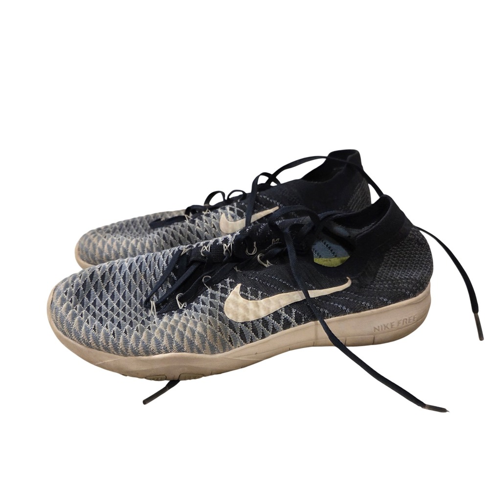 Nike Free RN Flyknit Mens Navy Blue White Running Shoes Low Top Sneakers
